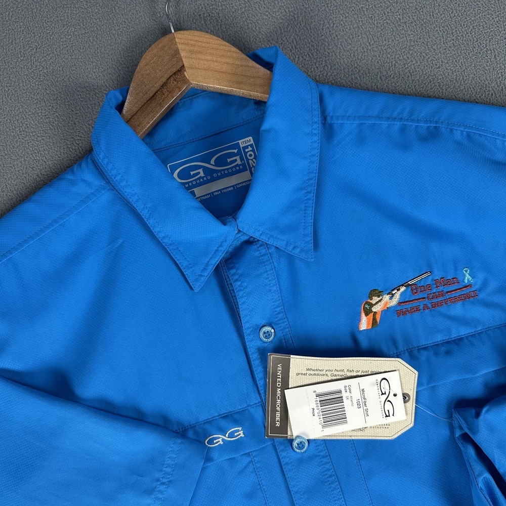 GameGuard Shirt Mens 3XL Blue Vented Microfiber Performance Fishing UPF‎ New